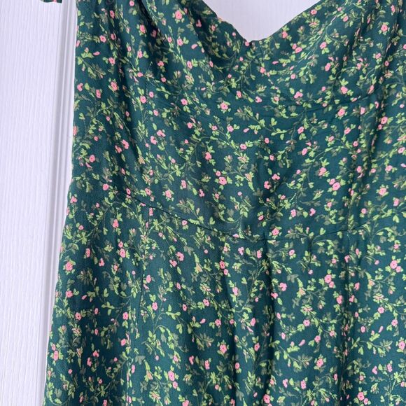 Reformation Green Floral Mini Dress Women’s Size 8 Romantic Cottagecore - Picture 5 of 8
